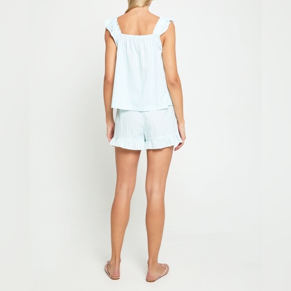 Few Moda kourt Aura Two-Piece Pajama Set - Size M - Mint Stripe - NWT - Picture 3 of 12